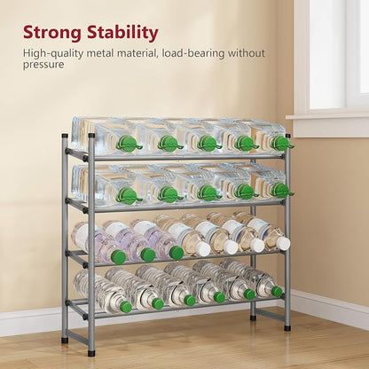 Tajsoon Expandable Shoe Rack for Closet 4 Tier, 29“-41“Adjustable & Stackable Shoe Shelf Storage, Metal Shoe Rack Organizer for Front Door Entrance, Closet, Garage, Entryway, Grey