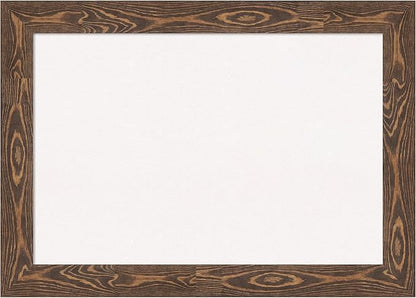 Amanti Art White Cork Board for Wall, 30x42 Vision Board with Brown Wood Frame, Large Corkboard Office Decor for Home Organization, Rustic Farmhouse Corkboard Pinboard to display items for home