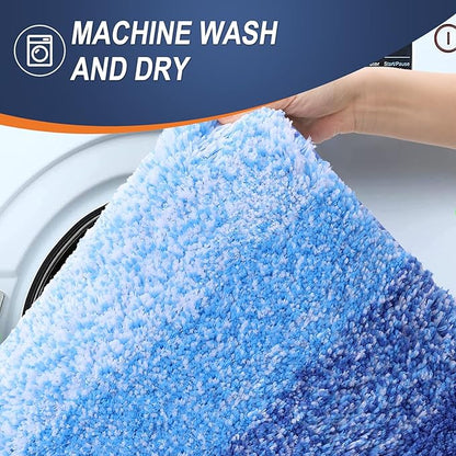 OLANLY Bathroom Runner Rugs Mat 70x24, Extra Soft Absorbent Microfiber Bath Rugs, Rubber Backing, Quick Dry, Long Bath Mats for Bathroom, Tub and Shower, Home Decor Accessories, Light Royal Blue