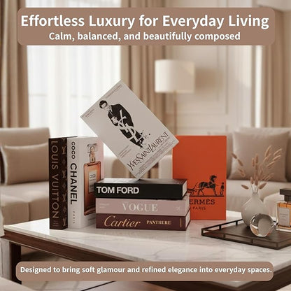 Suite Large | 7 PCS Faux Decorative Books for Home Decor | Not Real Books (Cardboard Boxes) | Coffee Table, Bookshelf & Shelf Styling Display Props for Living Room, Office
