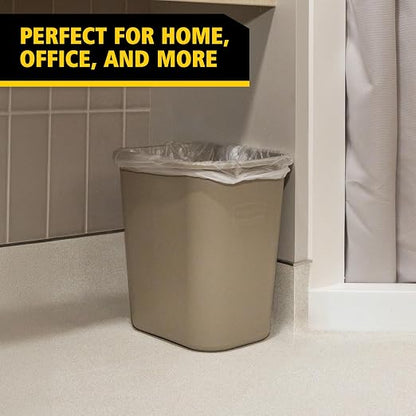 Rubbermaid Commercial Products Resin Wastebasket/Trash Can, 7-Gallon/28-Quart, Beige, Plastic, for Bedroom/Bathroom/Office, Fits Under Desk/Sink