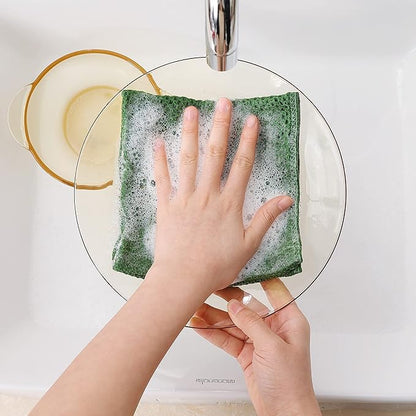 Homaxy 100% Cotton Waffle Weave Kitchen Dish Cloths, Ultra Soft Absorbent Quick Drying Dish Towels, 12 x 12 Inches, 18-Pack, Grass Green