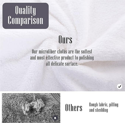 Sunny zzzZZ 24 Pack Kitchen Dishcloths - Does Not Shed Fluff - Reusable Dish Towels, Dish Cloths, Super Absorbent Coral Fleece Cleaning Cloths, Nonstick Oil Washable Fast Drying, 10 x 20 Inch (White)