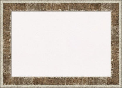 Amanti Art White Cork Board for Wall, 21x29 Vision Board with Brown Wood Frame, Medium Corkboard Office Decor for Home Organization, Country Rustic Corkboard Pinboard to Display Items for Home