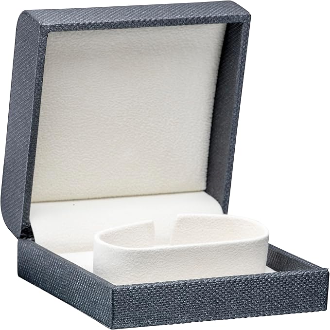 Luxury Weave Texture Watch & Bangle/Bracelet Box - Cuff-Insert-Style Jewelry Gift Box for Men & Women - Bracelet & Watch Box Soft Suede Interior - Ideal for Watch & Bangle/Bracelet Case