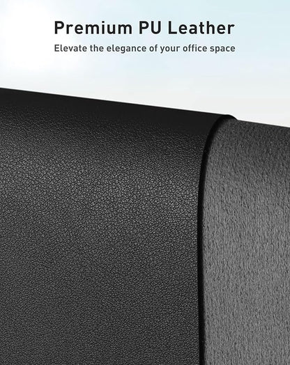 Aothia Faux Leather Desk Mat - Large Mouse Pad, Non-Slip PU Leather Blotter, Waterproof Writing Surface for Office and Home (Black, 40" x 24")