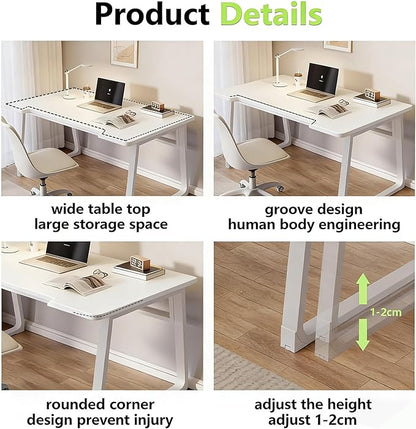 Small Computer Desk Gaming Desk 31.5 inch Modern Simple Style White Writing Study Table for Home Office Bedroom Living Room Easy Assembly