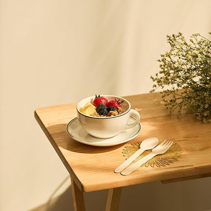 Bamboware - Wooden Spoons 300 Pieces | Natural Birch Wood Disposable Spoons | Biodegradable, Smooth & Durable for Parties, Coffee Shops, and Everyday Meals