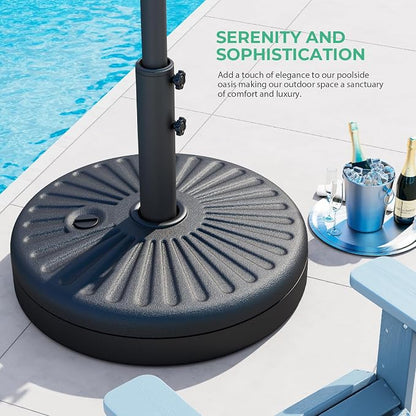 JEAREY 81.5lb Max Capacity Patio Umbrella Stand, Outdoor Umbrella Base Water Filled Stand, Heavy Duty Market Umbrella Holder for Patio, Deck, Poolside (Black)