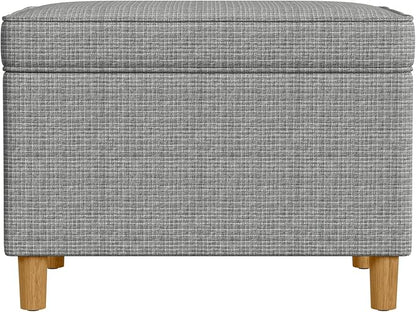 Spatial Order Home Decor | Dinah Collection Modern Storage Ottoman | Ottoman with Storage for Living Room & Bedroom(Sage Mini Grid Pattern)