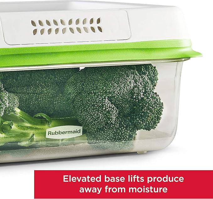 Rubbermaid FreshWorks Produce Saver, Medium and Large Storage Containers, With Lids, 8-Piece Set