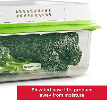 Rubbermaid FreshWorks Produce Saver, Medium and Large Storage Containers, With Lids, 8-Piece Set