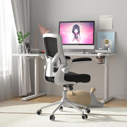 Office Chair, High Back Desk Chair Adjustable Height and Ergonomic Design Home Office Computer Chair, Executive Lumbar Support Padded Flip-up Armrest Office Chair