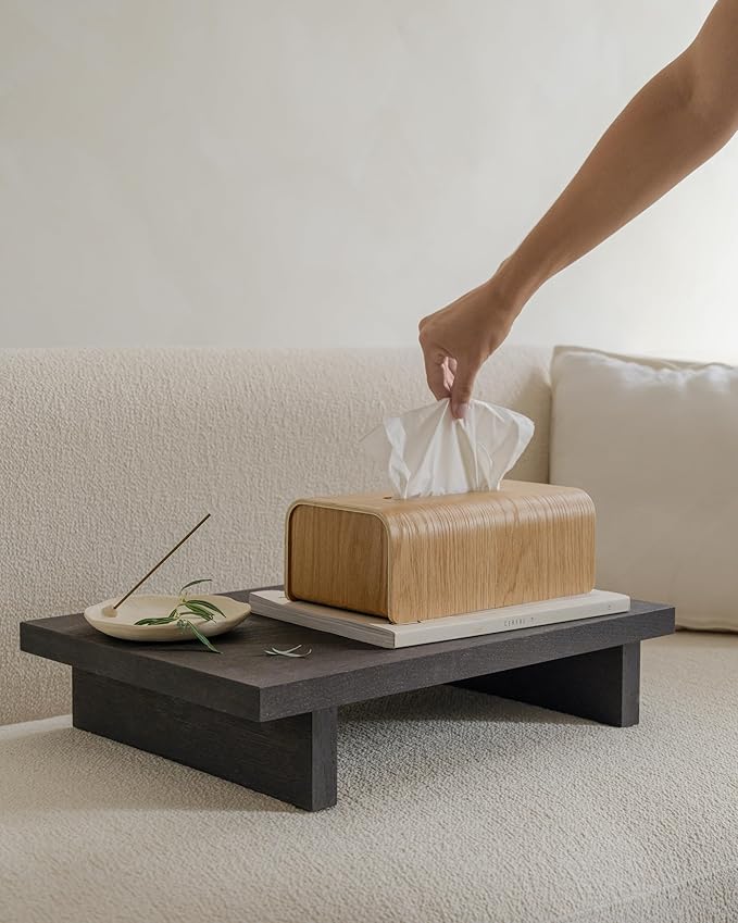 Kazai.® Tissue Box Cover 'Toke' | Real Wood Veneer, FSC® Certified | Decorative Rectangle Tissue Holder for Bathroom or Living Room | Scandinavian Design | Oak