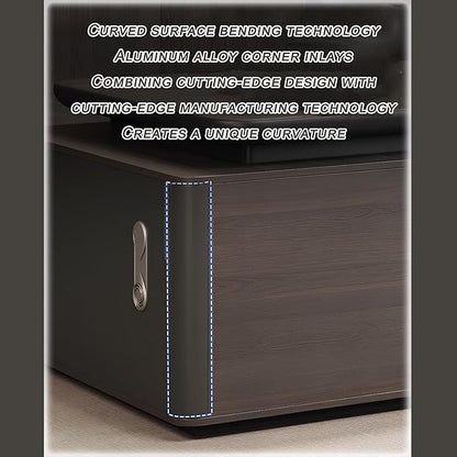 L-Shaped Executive Desk – Modern Executive Desk with Drawers, and Storage, Sturdy Wood & Metal Construction, Aluminum Inlaid Surface for Home & Office Workstation (B-Right, L 200cm/78.7in)