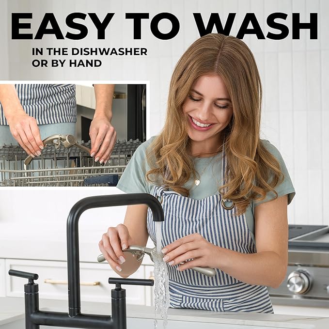 Zulay Kitchen Premium Garlic Press Set - Rust Proof Professional Garlic Mincer Tool - Easy-Squeeze, Easy-Clean with Soft, Ergonomic Handle - Silicone Garlic Peeler & Brush (Silver)