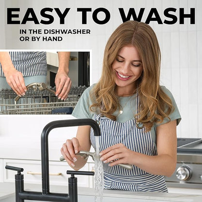 Zulay Kitchen Premium Garlic Press Set - Rust Proof Professional Garlic Mincer Tool - Easy-Squeeze, Easy-Clean with Soft, Ergonomic Handle - Silicone Garlic Peeler & Brush (Silver)