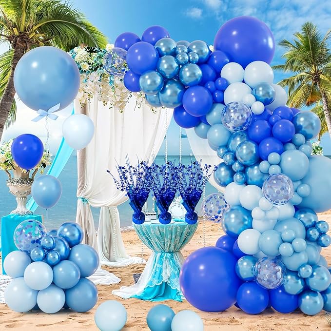 6 Pack Metallic Foil Spray Centerpiece Star Table Decoration Burst Glitter Tabletop Centerpieces for Birthday Christmas New Years Nye Wedding Graduation Holiday Party Supplies Decor, Blue