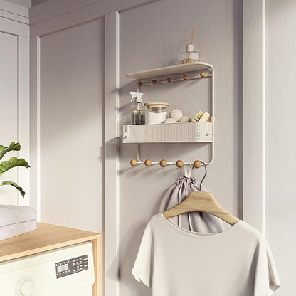 Umbra Estique Entryway Organizer with Hooks and Shelves, W/Shelf, White (Pack of 3)