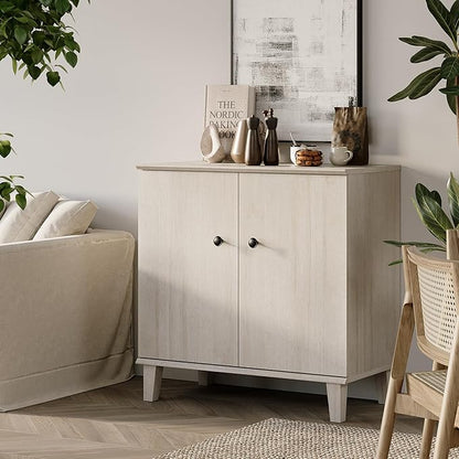 Modern Storage Cabinet 3 in 1 Buffet Storage with Wood Legs and Adjustable Shelf for Dinnig Room Living Room Entryway,Light Oak