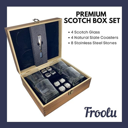 Custom Whiskey Glasses For Men - Premium Scotch Box Engraved Gift for Husband, Dad, Boyfriend - Personalized Bar Gifts for Bourbon Lovers - Christmas, Anniversary, Birthday