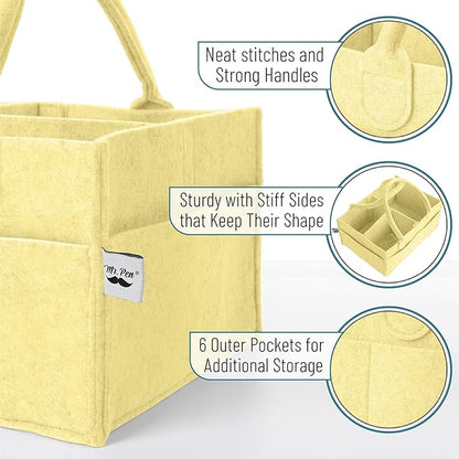 Mr. Pen- Baby Diaper Caddy Organizer, Lemon Glow, Nursery Storage Bin and Car Organizer for Diapers and Baby Wipes