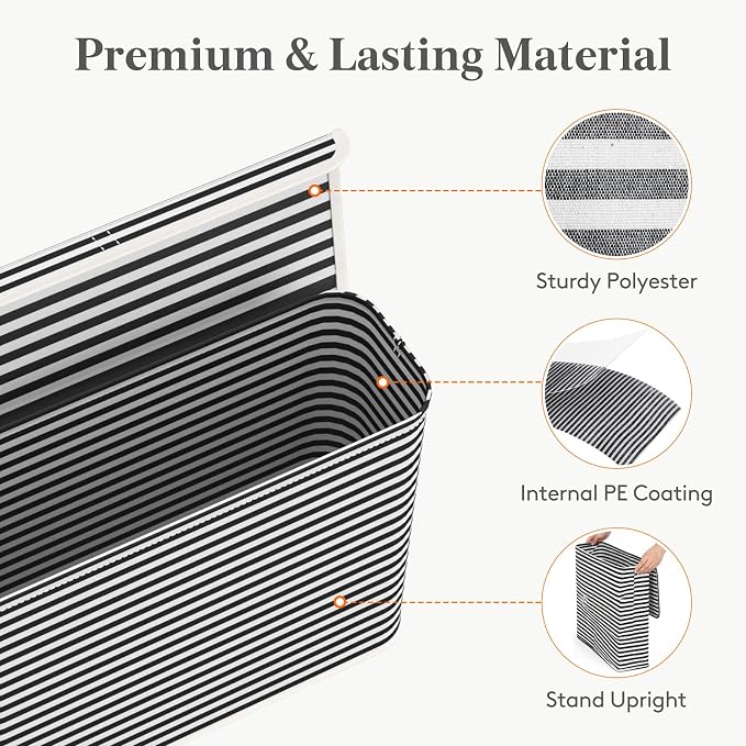 Lifewit 22L Toilet Paper Storage Holder for 9 to 12 Rolls, Foldable Fabric Toilet Paper Basket with Lid, Freestanding Bathroom Tissue Storage and Organization for TP, Towels and Toiletries, Black