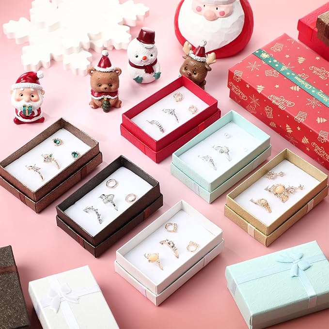 Ecally Small Cardboard Jewelry Gift Boxes 2 x 3.1 x 1.1 Inches Earring Boxes for Jewelry Gift Rings Earring Necklaces