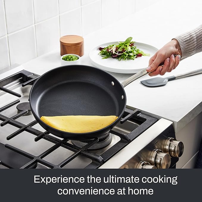 All-Clad HA1 Expert Hard Anodized Nonstick Fry Pan 2 Piece Set, 8" & 10" Induction, Oven Safe 500F, Kitchen Frying Pans, Skillets, Ergonomic Handle, Premium Cookware, Dishwasher Safe, Black