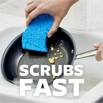 Scotch-Brite Scrub Dots Non-Scratch Scrub Sponges, Sponges for Cleaning Kitchen, Bathroom, and Household, Non-Scratch Sponges Safe for Non-Stick Cookware, 24 Scrubbing Sponges