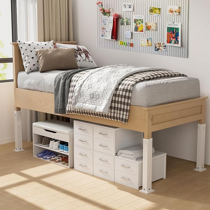 BOLUO Stackable Storage Drawers Closet Organizers and Storage Fabric White 2 Drawer Dresser for Bedroom Modern