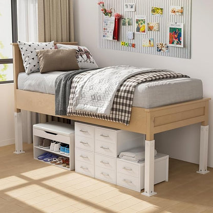BOLUO Stackable Storage Drawers Closet Organizers and Storage Fabric White 2 Drawer Dresser for Bedroom Modern