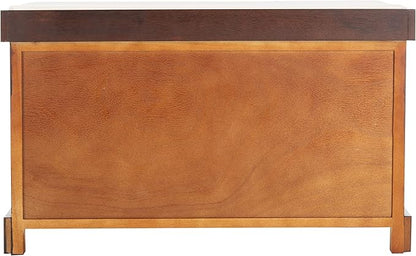 SAFAVIEH Home Collection – Freddy Cherry Storage Bench with Wicker Baskets & Cushion, Entryway Seating Bench, Fully Assembled (AMH5736E)