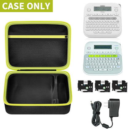GWCASE Case Compatible with Brother P-Touch PTD220 D210 Home/Office Everyday Label Maker, Storage Holder Carrying Organizer for Label Tapes, AC Adapter, Charging Cables (Box Only) - Black