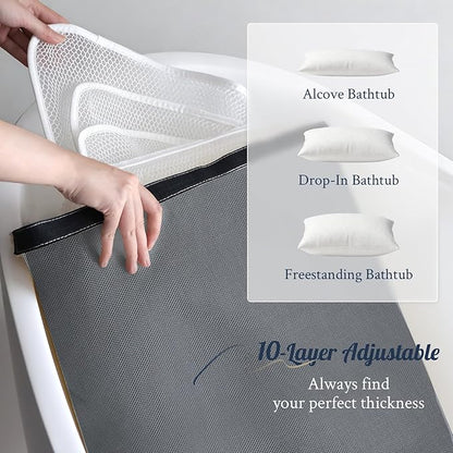 Luxury Bathtub Pillow, Skin-Friendly Cushion, Support Back, Neck & Head, Non-Slip, Adjustable Thickness Fits All Tub, Washable & Quick-Drying - Gift for Christmas Birthday Father's Day