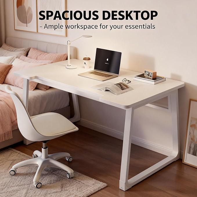 Small Computer Desk Gaming Desk 31.5 inch Modern Simple Style White Writing Study Table for Home Office Bedroom Living Room Easy Assembly
