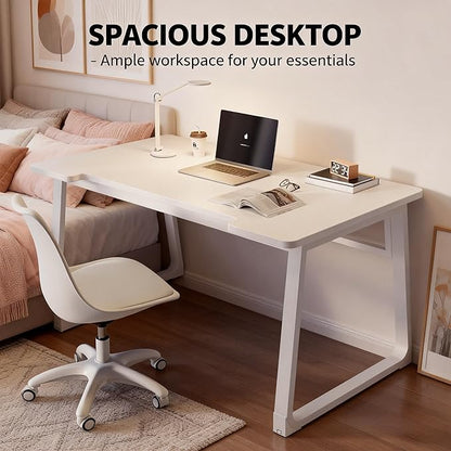 Small Computer Desk Gaming Desk 31.5 inch Modern Simple Style White Writing Study Table for Home Office Bedroom Living Room Easy Assembly