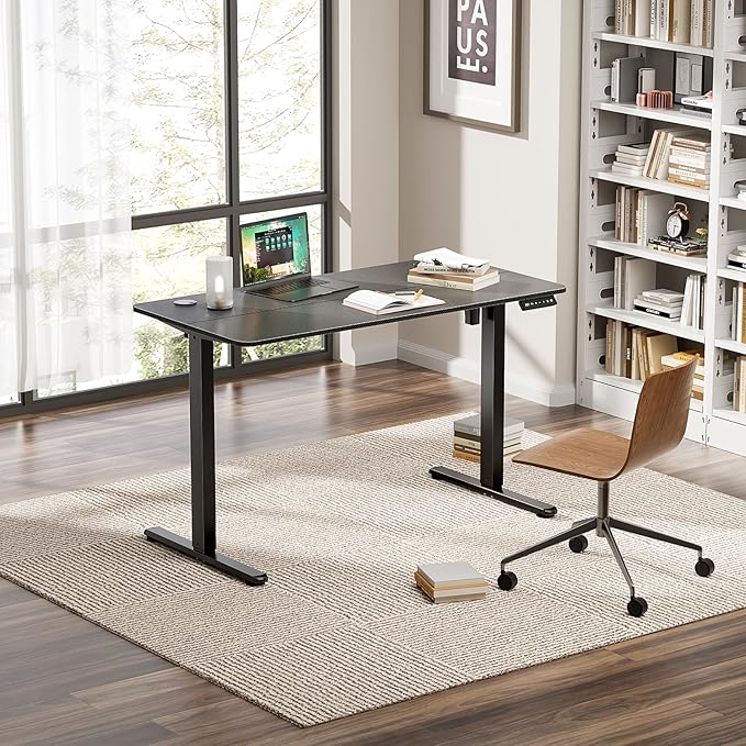 Electric Standing Desk 40 x 24 Inches, Height Adjustable Sit Stand Home Office Computer Desk with Memory Presets,Carbon Fiber Black