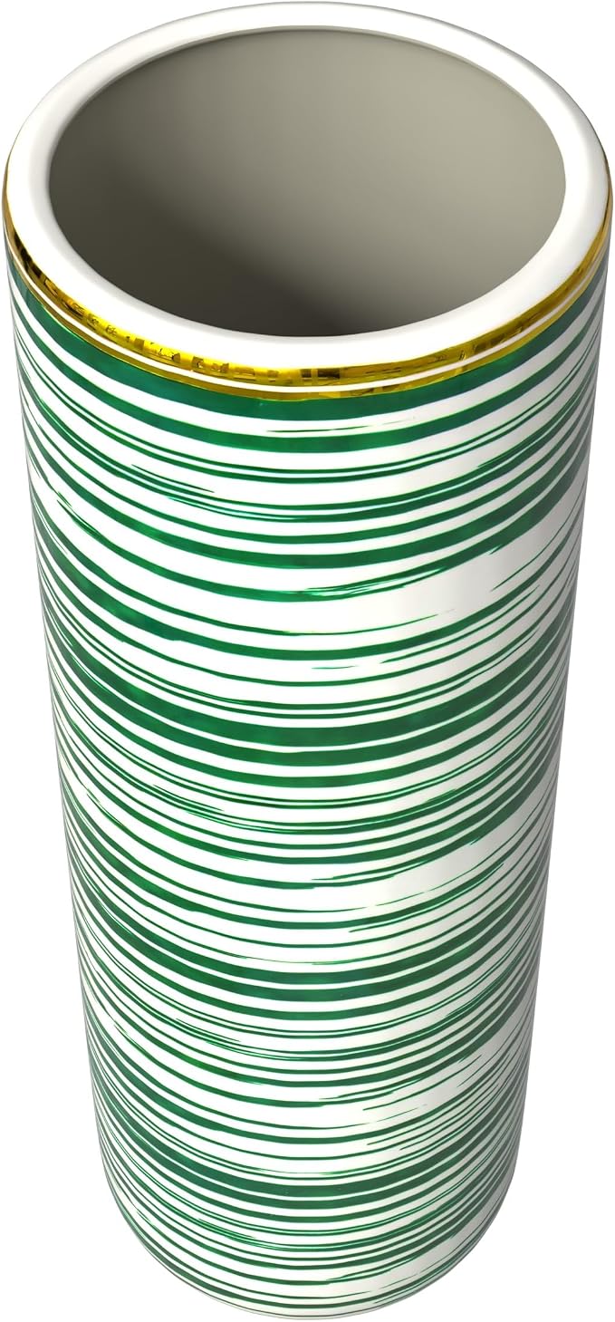Red Lantern 24" Striped Green Umbrella Stand
