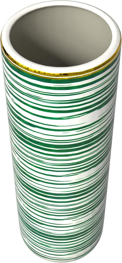 Red Lantern 24" Striped Green Umbrella Stand