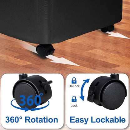 Slim Laundry Hamper with Wheels,25 Gal (95L) Rolling Laundry Basket with lid and wheels Clothes Hamper Foldable Tall Dirty Clothes Basket Sturdy Collapsible Clothes Hamper for Dorm,Laundry Room