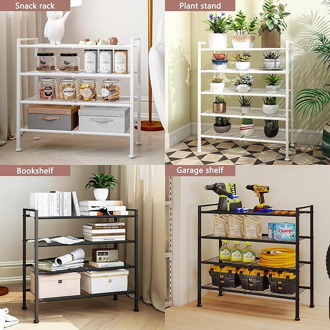 5-Tier Shoe Rack,Metal Simple Shoe Storage Organizer Utility Shelf for Closet,Entryway, Bedroom,Small Spaces (Black, 5 Tier)