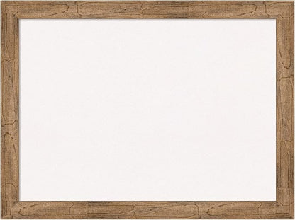 Amanti Art White Cork Board for Wall, 24x32 Vision Board with Brown Wood Frame, Medium Corkboard Office Decor for Home Organization, Rustic Farmhouse Corkboard Pinboard to display items for home