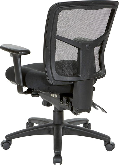 Office Star ProGrid Breathable Mesh Manager's Office Chair with Adjustable Seat Height, Multi-Function Tilt Control and Seat Slider, Mid Back, Coal FreeFlex Fabric