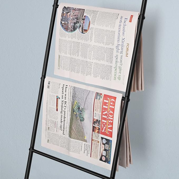 Blanket Ladder Black Towel Ladder for Bathroom Metal Blanket Rack for Living Room