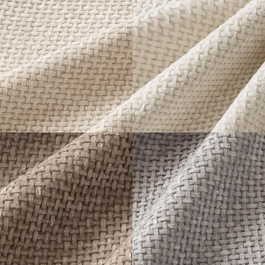 MIULEE Pack of 4 Couch Throw Pillow Covers 22x22 Inch Neutral Beige/Brown Soft Decorative Chenille Pillow Covers Farmhouse Accent Cushion Covers for Boho Spring Home Decor Sofa Bedroom Living Room