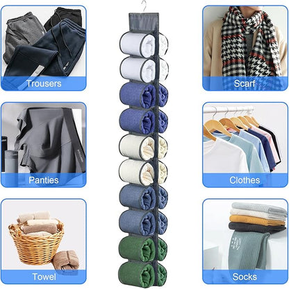 Hanging Legging Organizer, Legging Storage Organizer, Legging Organizer for Closet, Yoga for Pants Jeans Organizer, Hung Behind The Door, Wardrobe, Hanger 20 Pockets Clothes Storage (Grey)