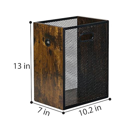 Small Trash Can 4.5 Gallon, Trash Bin, Industrial Garbage Can with Handle, Metal Mesh Waste Basket for Kitchen, Home Office, Bedroom, Living Room