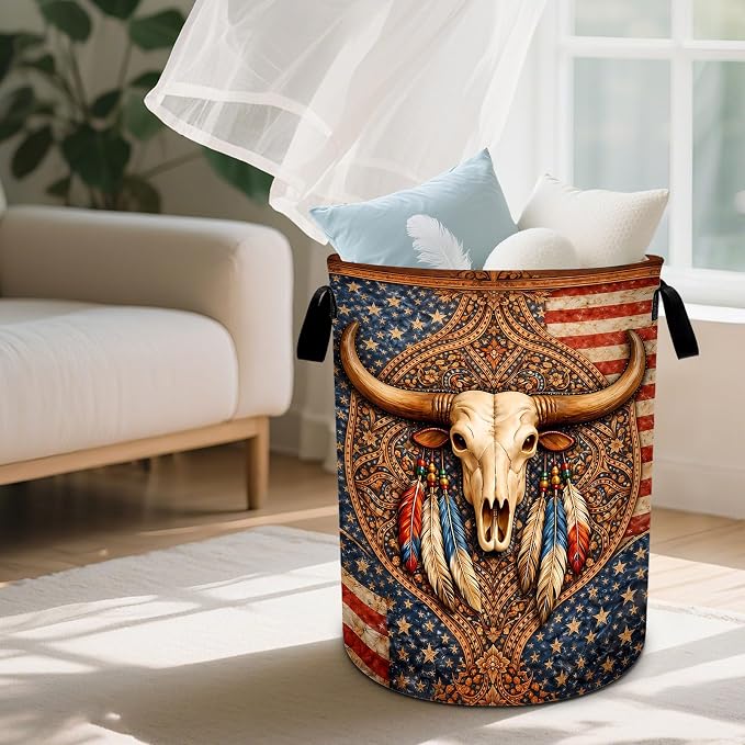 Cow Laundry Basket Waterproof Laundry Hamper Foldable Laundry Bag with Handles for Bedroom, Bathroom, Office, Clothes Storage