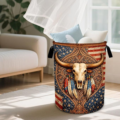 Cow Laundry Basket Waterproof Laundry Hamper Foldable Laundry Bag with Handles for Bedroom, Bathroom, Office, Clothes Storage